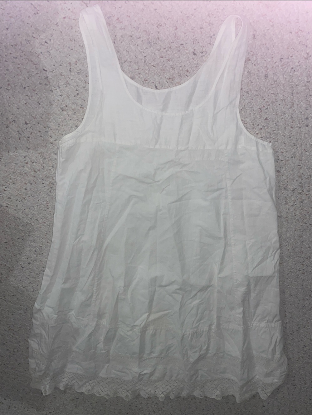 White Sleeveless Cotton Slip dress… antique look